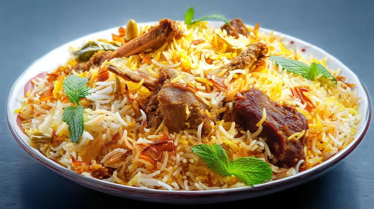 Plate of mutton biryani
