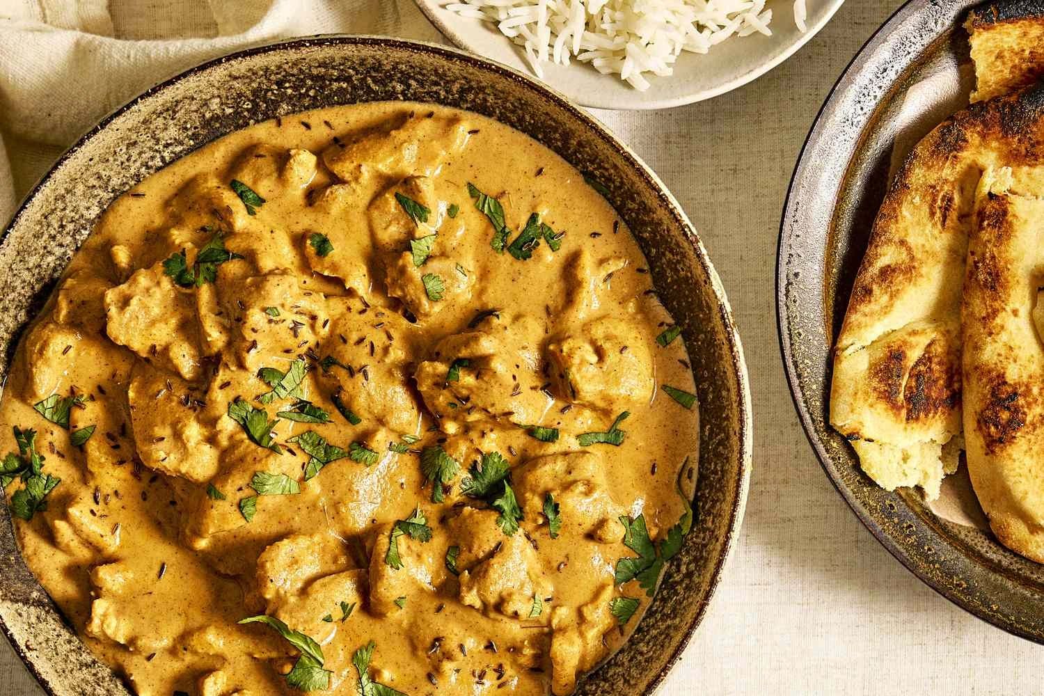 Bowl of chicken white qorma