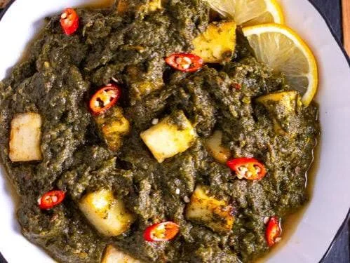 Bowl of palak paneer