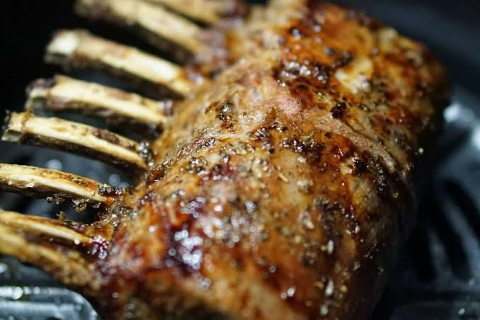 Grilled lamb ribs rack