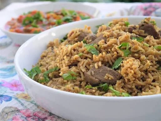 Plate of lamb pulao