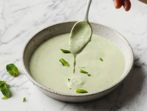 Small bowl of mint chutney