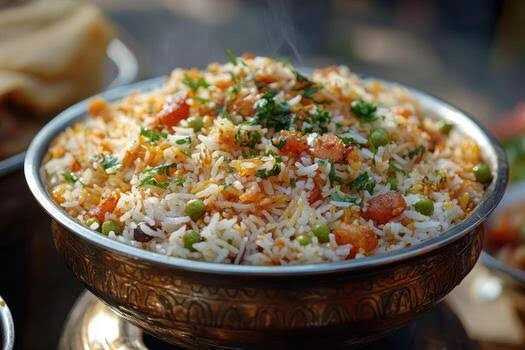 Plate of vegetable biryani