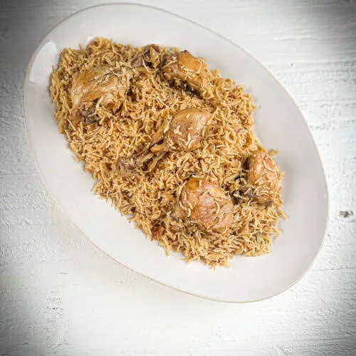 Plate of chicken pulao