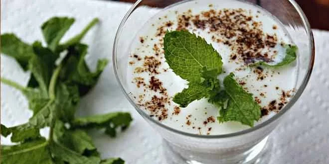 Glass of namkeen lassi